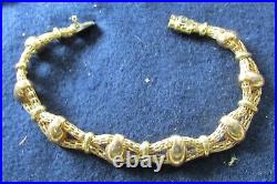 CHAIN AND BEAD YELLOW GOLD NECKLACE 18 & BRACELET 7 3/4 18k