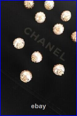 CHANEL Buttons Set of 10 Pearl/Gold Tone size 12MM