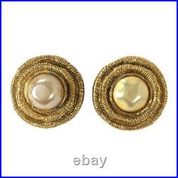 CHANEL Chanel earrings vintage pearl gold 2461 stamp set of 2