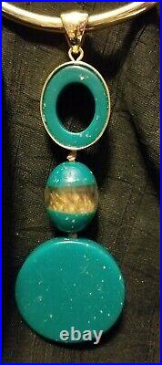 CHICO'S NWT JANE collar green gold pendant necklace bracelet earrings drop set