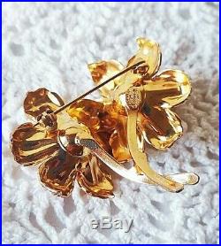 CHRISTIAN DIOR 1964 GROSSE Germany Faux Pearls Gold Plated Flowers Demi-Parure
