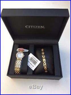 CITIZEN LADIES GOLD-TONE WATCH BOXED SET DIAMOND Model EJ6102-64D