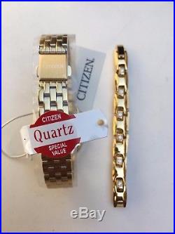 CITIZEN LADIES GOLD-TONE WATCH BOXED SET DIAMOND Model EJ6102-64D