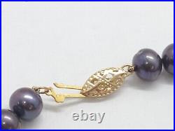 CP 14K Yellow Gold Tahitian Peacock Black Pearl 17.5 Necklace And Earrings