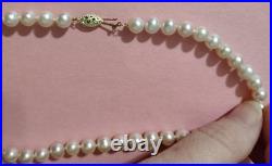 CP Pearl Necklace & Stud Earrings Jewelry Set 14K Gold Clasp Round Light Pink x3