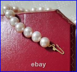 CP Pearl Necklace & Stud Earrings Jewelry Set 14K Gold Clasp Round Light Pink x3