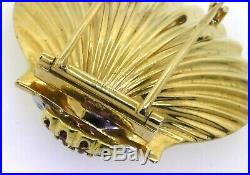Cartier retro 40s 14K gold/Platinum 1.70CTW diamond/ruby/pearl shell jewelry set