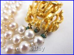 Castlecliff Pearl Gold Tone Brutalist Topaz Crystal Necklace And Earrings
