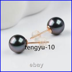 Charming AAA 10-11 south sea Pearl Pendant&Earrings 18K Solid Rose Gold set