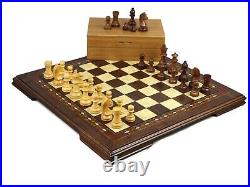 Chess Set Large Wooden Handmade Solid Walnut Helena Mother Of Pearl 19- 2618w