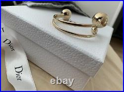 Christian Dior Ultradior Faux Double Pearl Gold Tone Cuff Bracelet Full Set