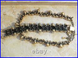 Chunky Antiqued Gold Retro Tortolani Necklace & Bracelet Set with Faux Pearls