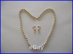Ciro Cultured Pearl Necklace & Earring Set, 9ct Gold Ingot Clasp C1930's