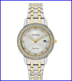 Citizen Ladies 2 Tone Diamond Eco-Drive Watch and Necklace wedding Gift RRP299