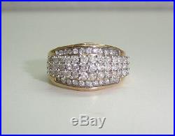 Cocktail Ring With Round Cut Diamonds Set In 10k Yellow Gold Size 7.25 N394-g