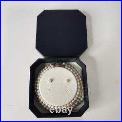 Cultured Pearl Necklace And Bracelet Set 10K Yellow Gold