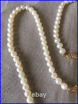 Cultured Pearl Necklace And Bracelet Set 14K Yellow Gold