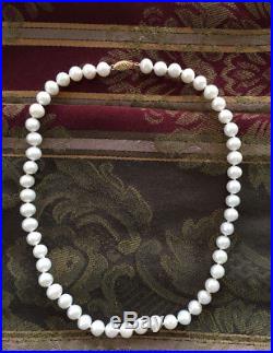 Cultured Pearl Necklace & Bracelet Set 14k Yellow Gold Clasp NWT