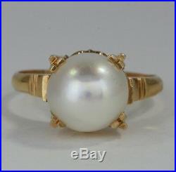 Cultured Pearl Ring Set in 18K Yellow Gold