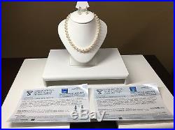 Cultured Pearl White Gold Necklace And Platinum Earrings Set