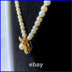 Cultured Saltwater Pearl necklace & 18ct Gold Diamond pave-set pendant, Ldn 1984
