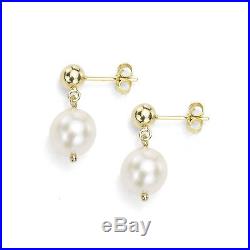 DaVonna Gold over Silver White Freshwater Pearl and Links Jewelry Set