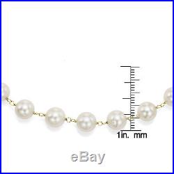 DaVonna Gold over Silver White Freshwater Pearl and Links Jewelry Set