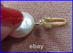Disc shape White Mother of Pearl 14kt Gold Necklace Bracelet and Earrings set