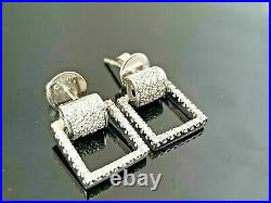 Drop Dangle Engagement Wedding Pave Set Earrings 14k White Gold 2.51 Ct Diamond
