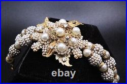 Early 40's Robert DeMario Unsigned Cluster Faux Pearls Vintage Bracelet Earrings