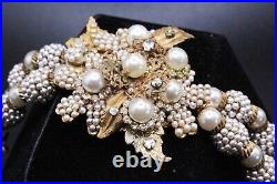 Early 40's Robert DeMario Unsigned Cluster Faux Pearls Vintage Bracelet Earrings