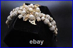 Early 40's Robert DeMario Unsigned Cluster Faux Pearls Vintage Bracelet Earrings