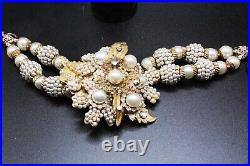 Early 40's Robert DeMario Unsigned Cluster Faux Pearls Vintage Bracelet Earrings