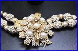 Early 40's Robert DeMario Unsigned Cluster Faux Pearls Vintage Bracelet Earrings