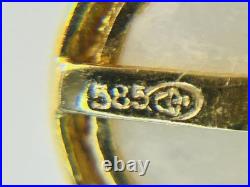 Earrings 14k Yellow Gold 11 mm Mabe Pearl Bezel Set Stud