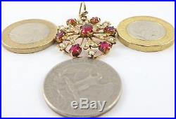 Edwardian 9 Carat yellow gold, pearl and gem set, decorative holbein pendant