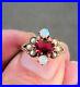 Edwardian-Antique-10K-GOLD-RING-Ruby-2-OPALS-Seed-PEARLS-Ornate-Setting-Size-7-01-rppv
