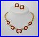Elegant-Vtg-Monet-Couture-Faux-Pearl-Cabochons-Red-Enamel-Necklace-Earrings-Set-01-lwz