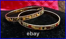 Erwin Pearl MAYA Collection Geometric Bangle Set Of 2 Bracelets 1/4 22k Gold