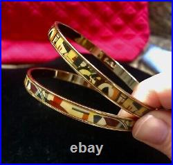 Erwin Pearl MAYA Collection Geometric Bangle Set Of 2 Bracelets 1/4 22k Gold