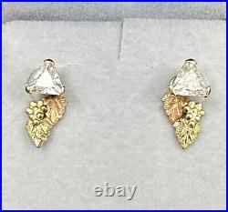 Estate 10K & 14K Yellow Gold SET of CZ, Pearl Earrings, Black Hills Jackets 1.3g
