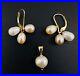 Estate-14K-Yellow-Gold-Tri-Color-Pearl-Lever-Back-Earrings-Pendant-SET-5-2g-01-mde