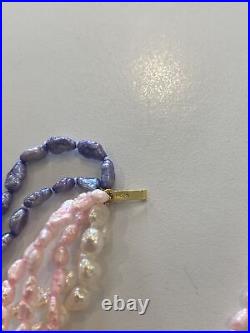Estate 14Kt gold Freshwater Pearl Multi Strand Necklace 34 Bracelet 8 Set 80g