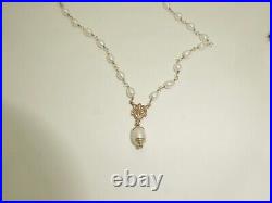 Estate 14k Gold Freshwater Pearl 15 Necklace & Earring Set