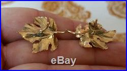 Estate 14kt solid gold and pearl pin and earrings set 7.2 gr Beautiful