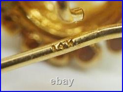 Estate Cluster Akoya Pearl Earrings & Ring Set 14k Gold Size 7