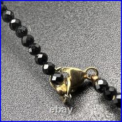 Estate Faceted Onyx and Pearl Necklace and Earring Set 14K Gold STUNNING Estate Faceted Onyx and Pearl Necklace and Earring Set 14K Gold STUNNING