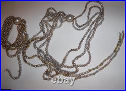 Estate Multi Strand FW Pearl Necklace & Bracelet Set 14 K Mabe Pearl Clasp DMGD