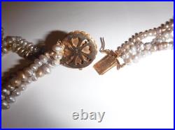 Estate Multi Strand FW Pearl Necklace & Bracelet Set 14 K Mabe Pearl Clasp DMGD
