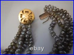 Estate Multi Strand FW Pearl Necklace & Bracelet Set 14 K Mabe Pearl Clasp DMGD